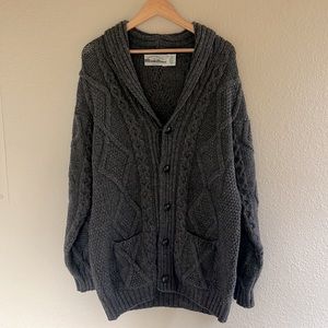 Aran Crafts 100% Merino Wool Men’s Cardigan
